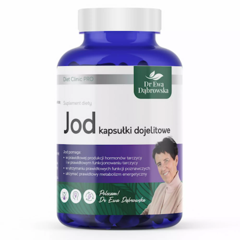 Zdjęcie produktu Dr Ewa Dąbrowska Jod kapsułki dojelitowe (180 kapsułek)