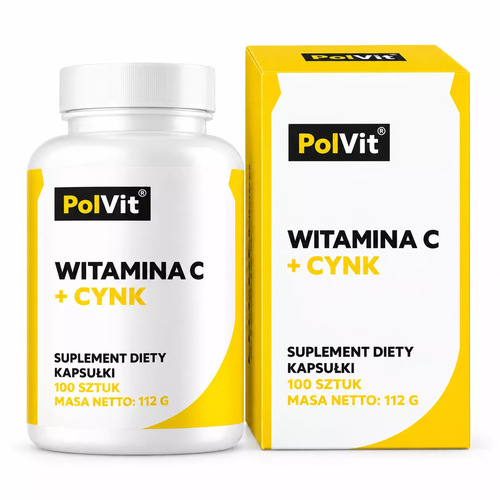 Zdjęcie produktu PolVit Witamina C + Cynk kapsułki (100 sztuk)