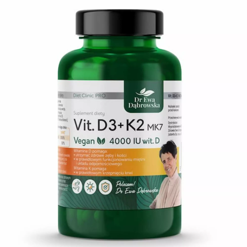 Zdjęcie produktu Dr Ewa Dąbrowska Witamina D3 + K2 MK7 Vegan 4000 IU wit.D (60 kapsułek)